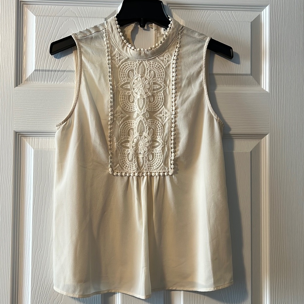 Cream boho blouse tank.